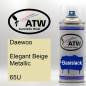 Preview: Daewoo, Elegant Beige Metallic, 65U: 400ml Sprühdose, von ATW Autoteile West.